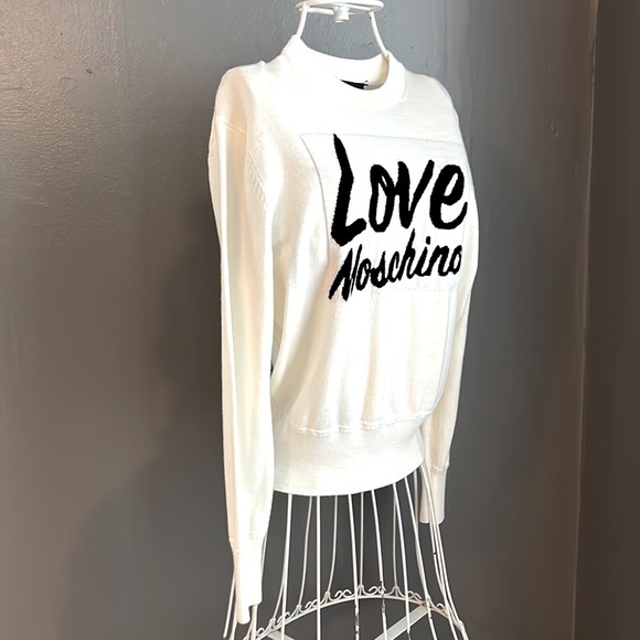 Nwt love moschino maglia optical white sweater